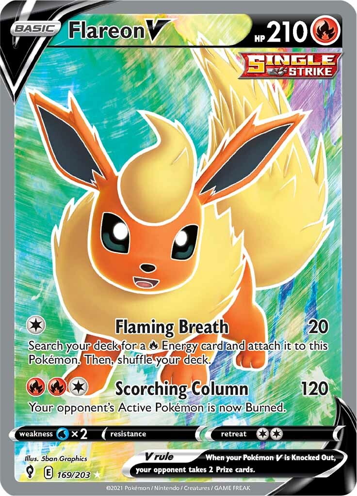Flareon V - 169/203 - Full Art Ultra Rare | SWSH - Evolving Skies