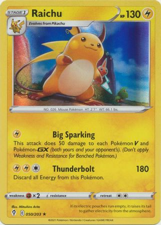 Raichu - 050/203 - Holo Rare | SWSH - Evolving Skies