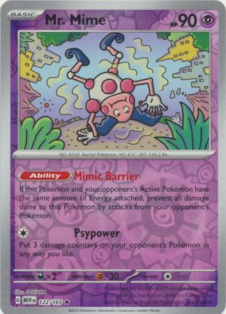 Mr. Mime - 122/165 - Holo Rare - Reverse Holo | SV - 151