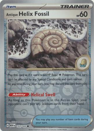 Antique Helix Fossil - 153/165 - Common - Reverse Holo | SV - 151