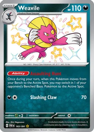 Weavile - 183/091 - Shiny Rare | SV - Paldean Fates
