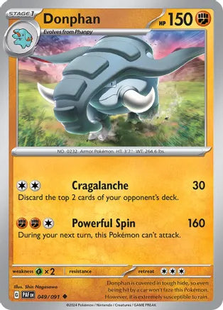 Donphan - 049/091 - Uncommon - Reverse Holo | SV - Paldean Fates