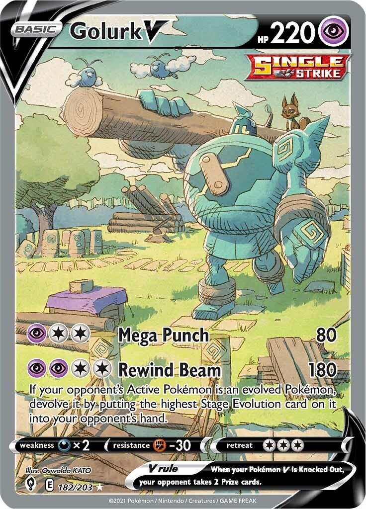 Golurk V - 182/203 - Full Art Ultra Rare | SWSH - Evolving Skies