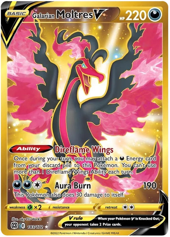Galarian Moltres V - 183/172 - Secret Rare | SWSH - Brilliant Star