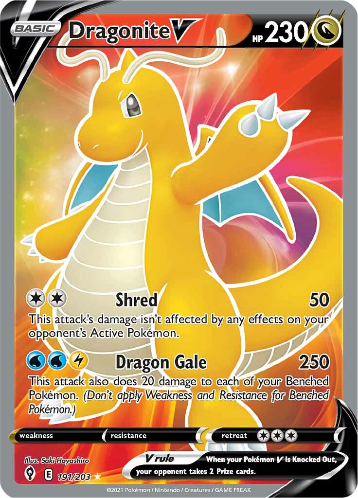 Dragonite V - 191/203 - Full Art Ultra Rare | SWSH - Evolving Skies