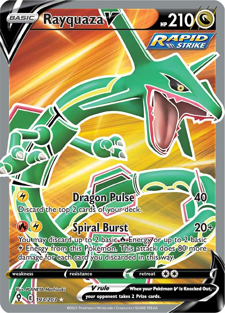 Rayquaza V - 193/203 - Full Art Ultra Rare | SWSH - Evolving Skies