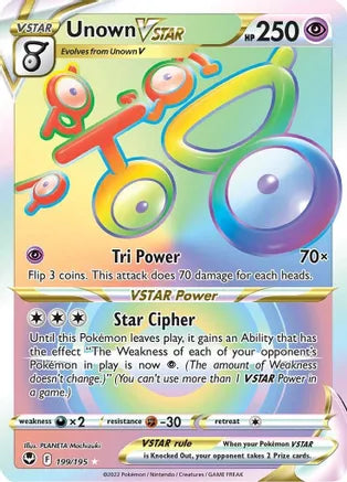 Unown VSTAR - 199/195 - Secret Rare | SWSH - Silver Tempest