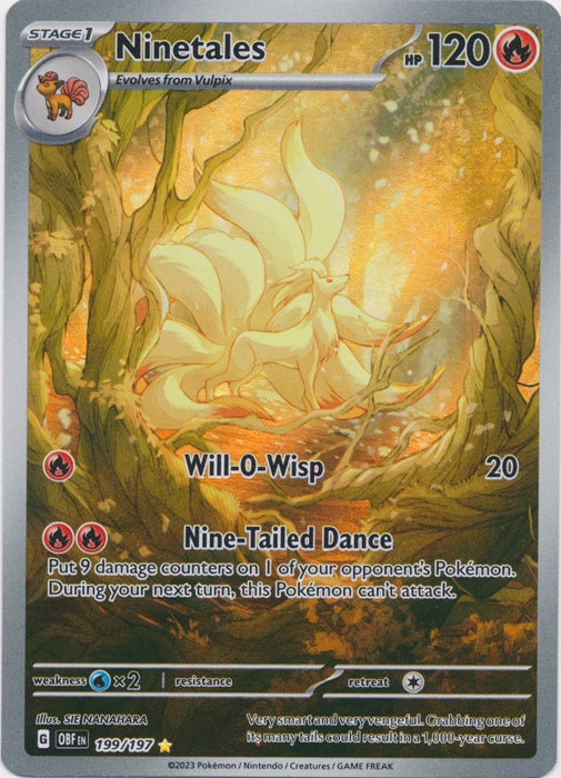 Ninetales - 199/197 - Illustration Rare | SV - Obsidian Flames