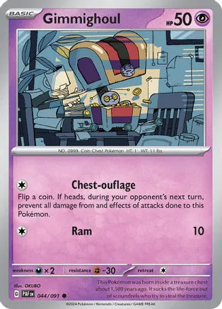 Gimmighoul - 044/091 - Common - Reverse Holo | SV - Paldean Fates
