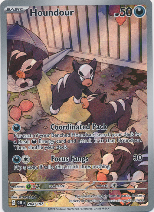Houndour - 204/197 - Illustration Rare | SV - Obsidian Flames