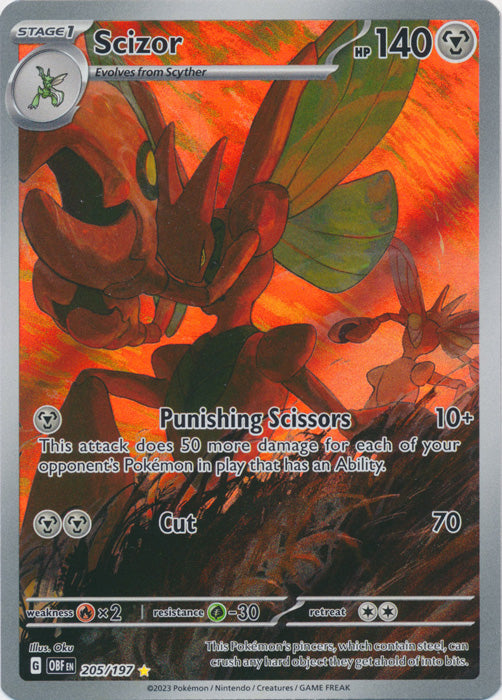 Scizor - 205/197 - Illustration Rare | SV - Obsidian Flames