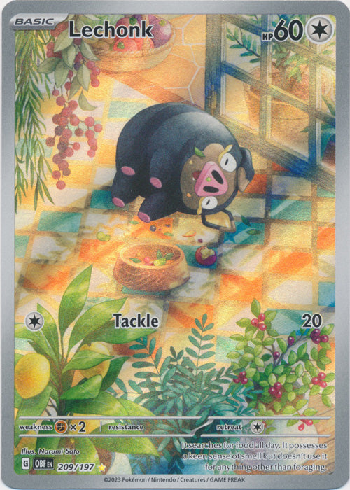 Lechonk - 209/197 - Illustration Rare | SV - Obsidian Flames