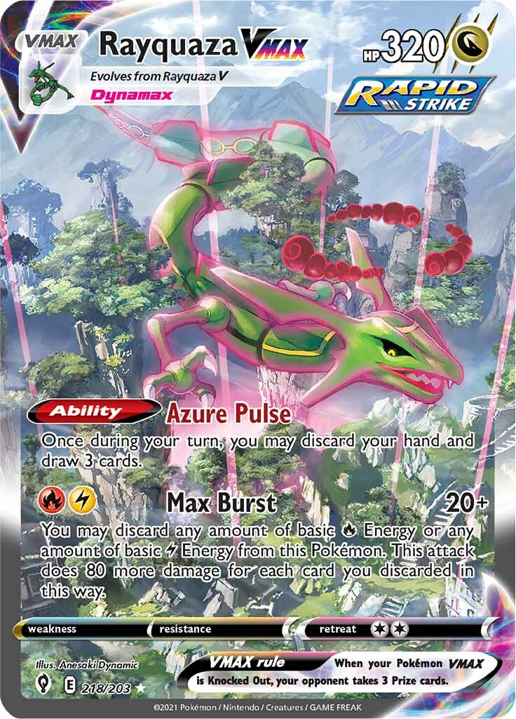 Rayquaza VMAX - 218/203 - Secret Rare | SWSH - Evolving Skies