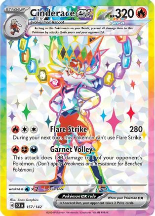 Cinderace ex - 157/142 - Full Art Ultra Rare | SV - Stellar Crown