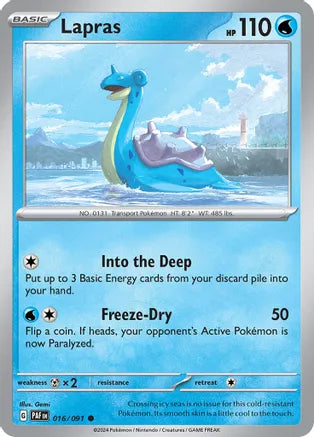 Lapras - 016/091 - Common - Reverse Holo | SV - Paldean Fates