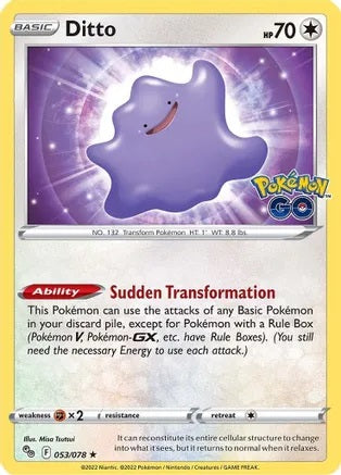 Ditto - 053/078 - Holo Rare | Pokemon Go