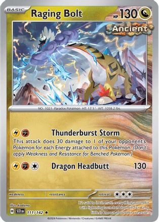 Raging Bolt - 111/142 - Rare - Reverse Holo | SV - Stellar Crown
