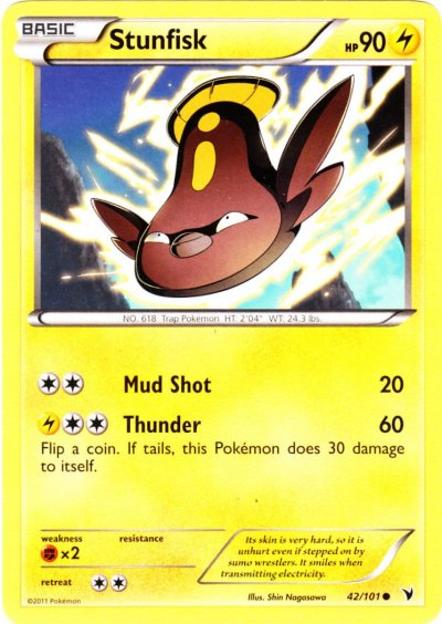 Stunfisk - 42/101 - Common | BW - Noble Victories