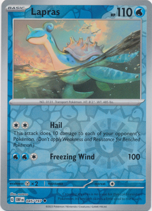 Lapras - 045/197 - Uncommon - Reverse Holo | SV - Obsidian Flames