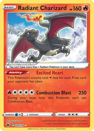 Radiant Charizard - 020/159 - Radiant Rare | SWSH - Crown Zenith
