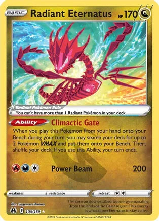 Radiant Eternatus - 105/159 - Radiant Rare | SWSH - Crown Zenith