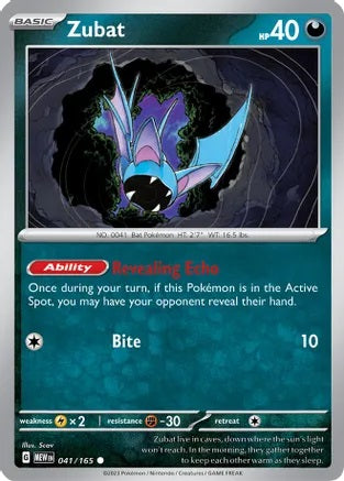 Zubat - 041/165 - Common - Reverse Holo | SV - 151