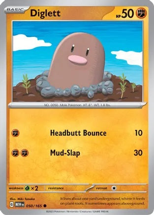 Diglett - 050/165 - Common - Reverse Holo | SV - 151