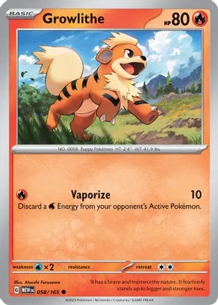 Growlithe - 058/165 - Common - Reverse Holo | SV - 151