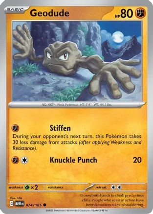 Geodude - 074/165 - Common - Reverse Holo | SV - 151