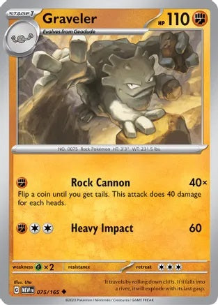 Graveler - 075/165 - Uncommon - Reverse Holo | SV - 151