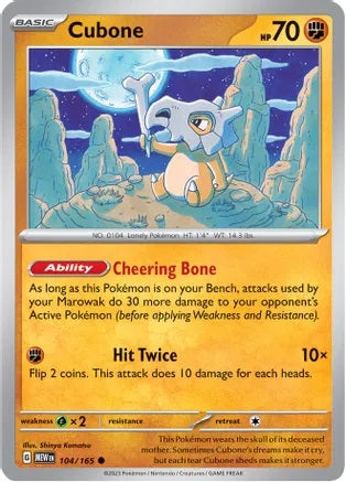 Cubone - 104/165 - Common - Reverse Holo | SV - 151