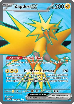 Zapdos ex - 192/165 - Ultra Rare | SV - 151