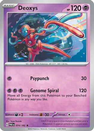 Deoxys - 074/182 - Rare - Reverse Holo | SV - Paradox Rift