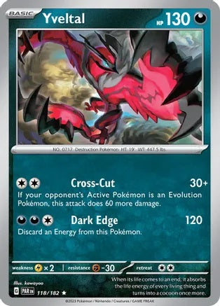 Yveltal - 118/182 - Rare - Reverse Holo | SV - Paradox Rift