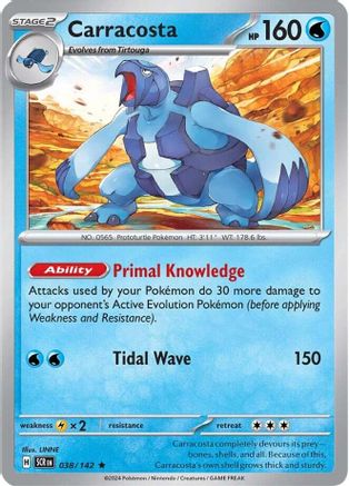 Carracosta - 038/142 - Rare - Reverse Holo | SV - Stellar Crown