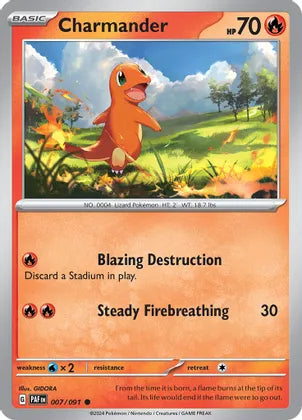 Charmander - 007/091 - Common - Reverse Holo | SV - Paldean Fates