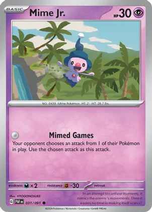 Mime Jr. - 031/091 - Common - Reverse Holo | SV - Paldean Fates