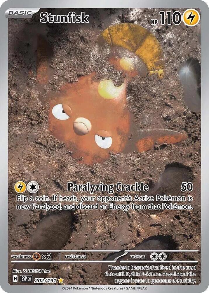 Stunfisk - 202/191 - Illustration Rare | SV - Surging Sparks