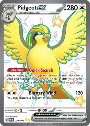 Pidgeot ex - 221/091 - Shiny Ultra Rare | SV - Paldean Fates