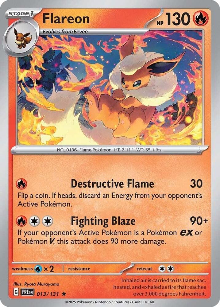 Flareon - 013/131 - Rare - Reverse Holo | SV - Prismatic Evolutions