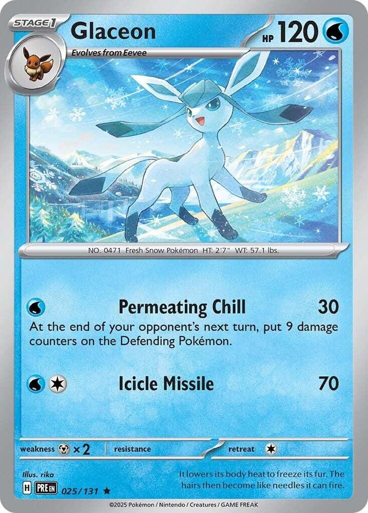 Glaceon - 025/131 - Rare - Reverse Holo | SV - Prismatic Evolutions