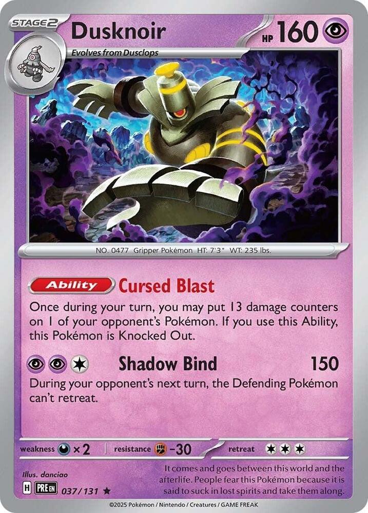 Dusknoir - 037/131 - Rare - Reverse Holo | SV - Prismatic Evolutions