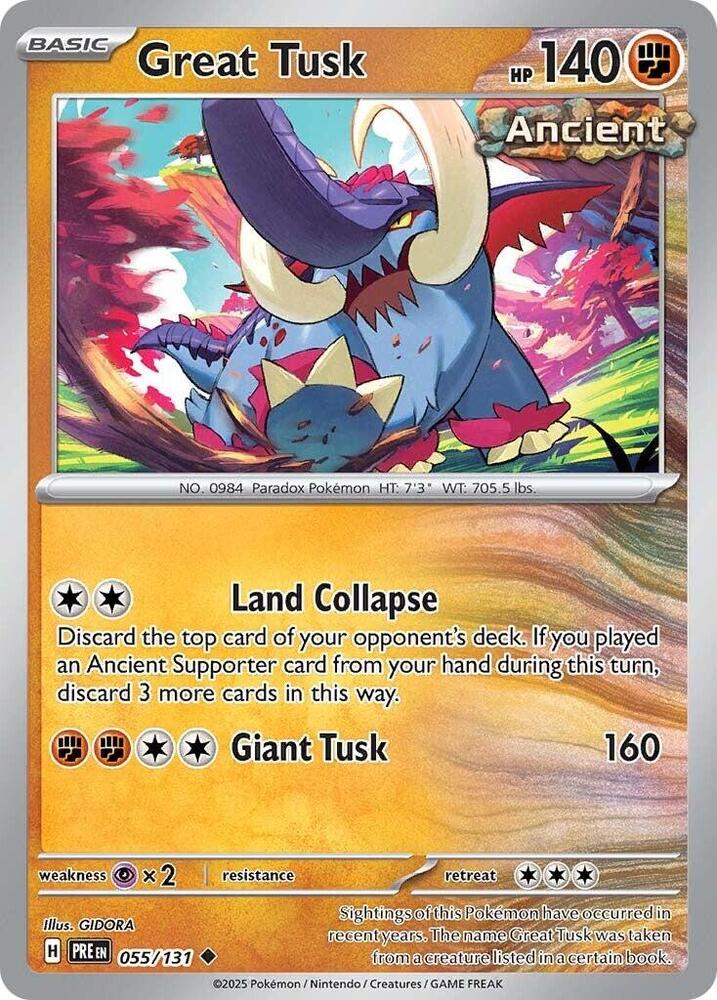 Great Tusk - 055/131 - Reverse Holo | SV - Prismatic Evolutions