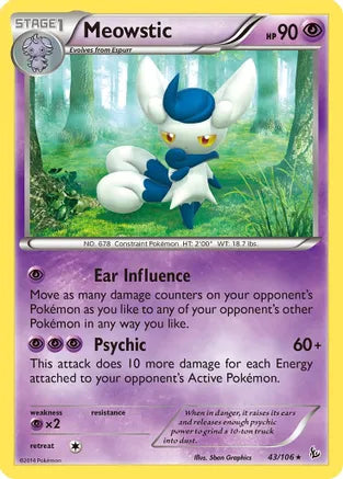 Meowstic - 43/106 - Rare - Reverse Holo | XY - Flashfire