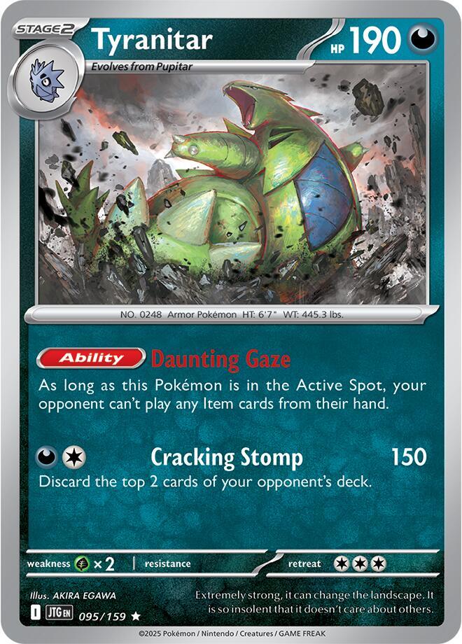 Tyranitar - 095/159 - Rare - Reverse Holo | SV - Journey Together