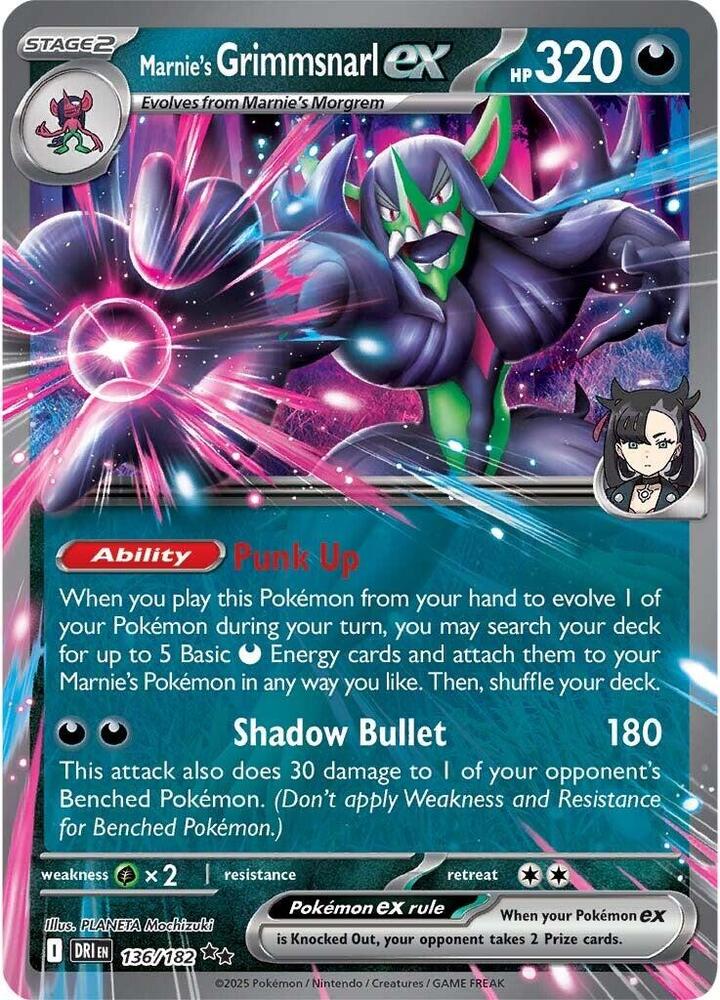 Marnie's Grimmsnarl ex - 136/182 - Double Rare | SV - Destined Rivals