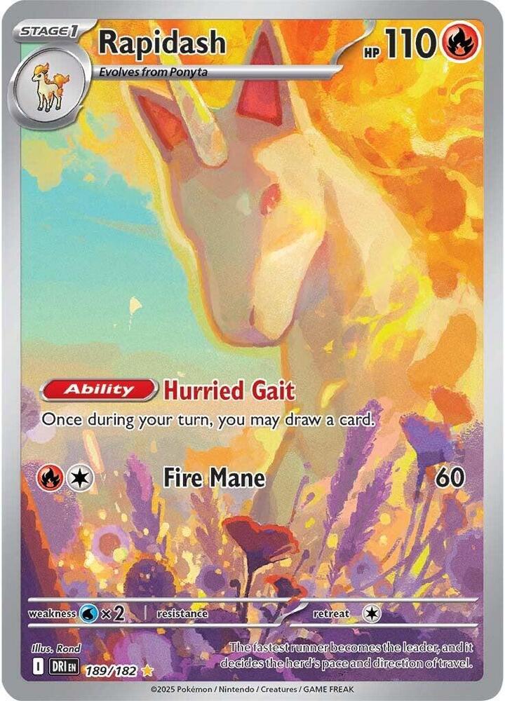 Rapidash - 189/182 - Illustration Rare | SV - Destined Rivals