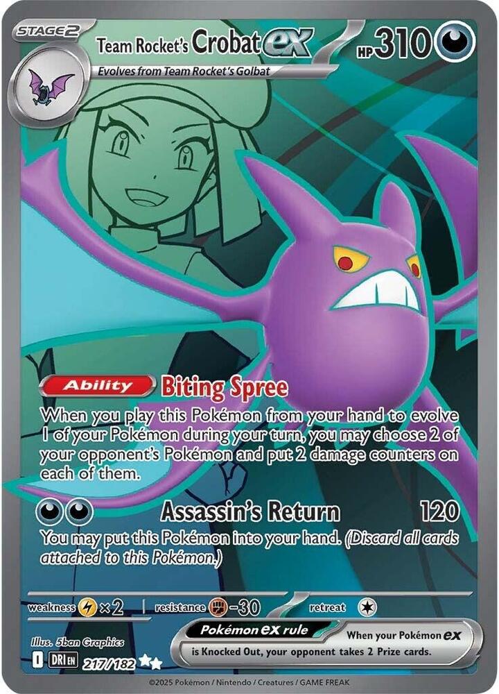 Team Rocket's Crobat ex - 217/182 - Ultra Rare | SV - Destined Rivals