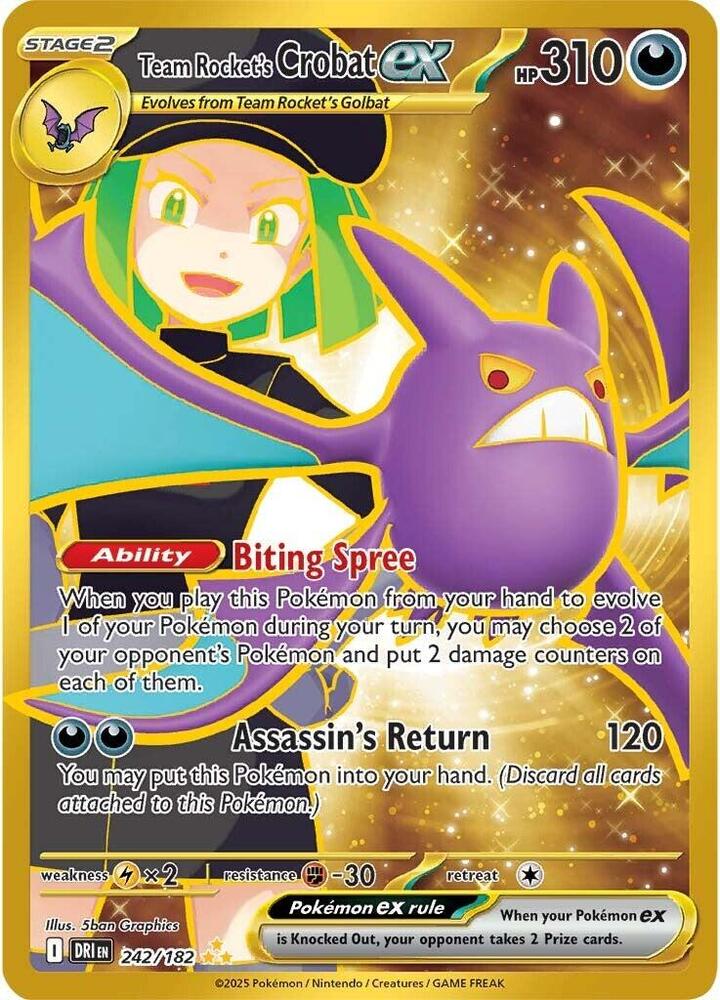Team Rocket's Crobat ex - 242/182 - Hyper Rare | SV - Destined Rivals