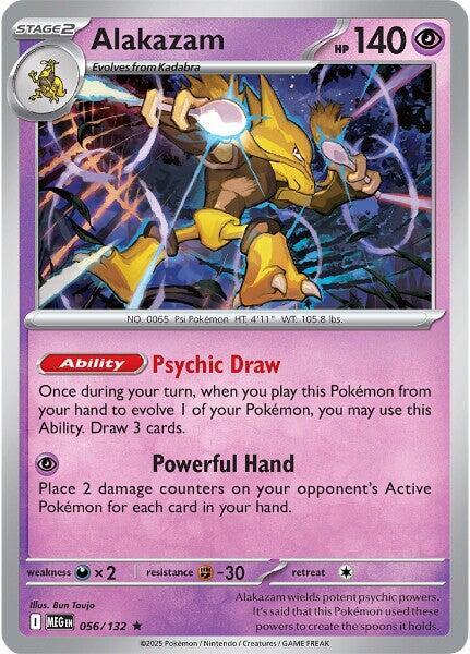 Alakazam - 056/132 - Holo Rare - Reverse Holo | ME - Base Set